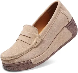 Women's Wedge Loafers Platform Sneakers Slip-ons Shoes for Casual Walking