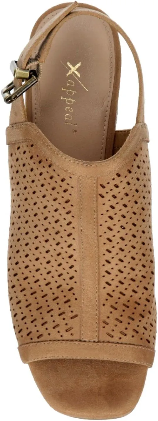 XAPPEAL Zella - Women's Peep Toe Cut Out Block Heeled Sandal Booties