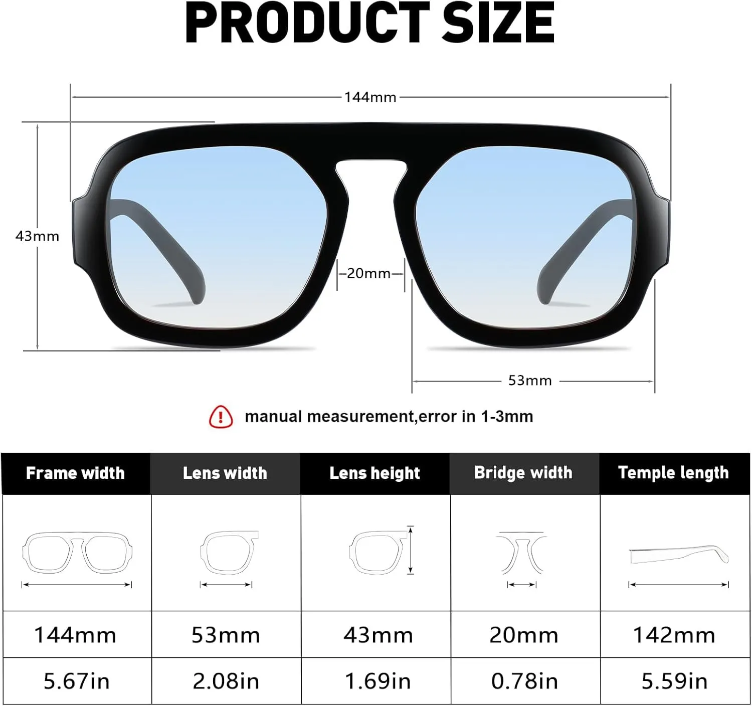 YDAOWKN Trendy Square Aviator Sunglasses for Women Men Retro Flat Top Frame Single Bridge Sun Glasses Vintage Shades