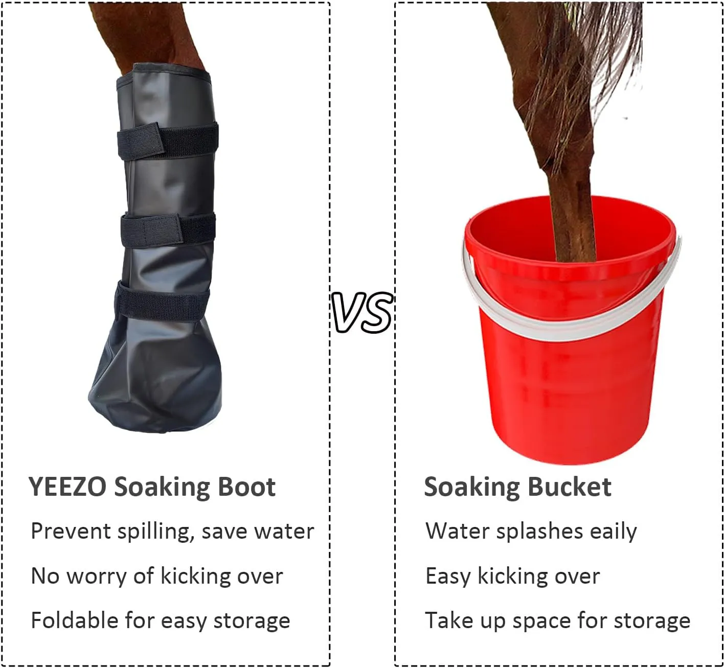 yeezo Hoof Soaking Boot Horse Soaker Hooves Treatment Bag with EVA Pad 1 Pair