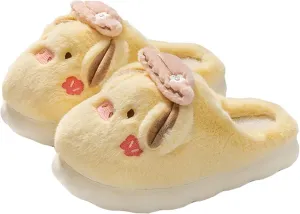 YILANLAN Women's Pink Pig Animal Slippers - Warm, Plush, Winter, Flat Heel, No Closure, Round Toe