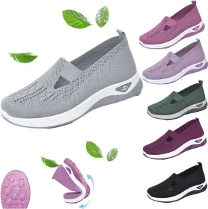 Zapatos Ortopédicos para Mujer, Women's Woven Orthopedic Breathable Soft Sole Shoes, Go Walking Slip On Diabetic Foam Sneaker, Casual Comfortable